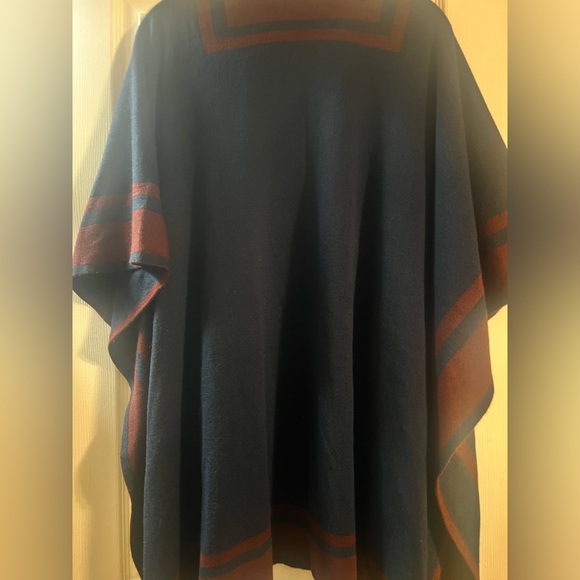 Lauren Ralph Lauren reversible Poncho one size chic relaxed boho lounge wrap - Picture 17 of 17